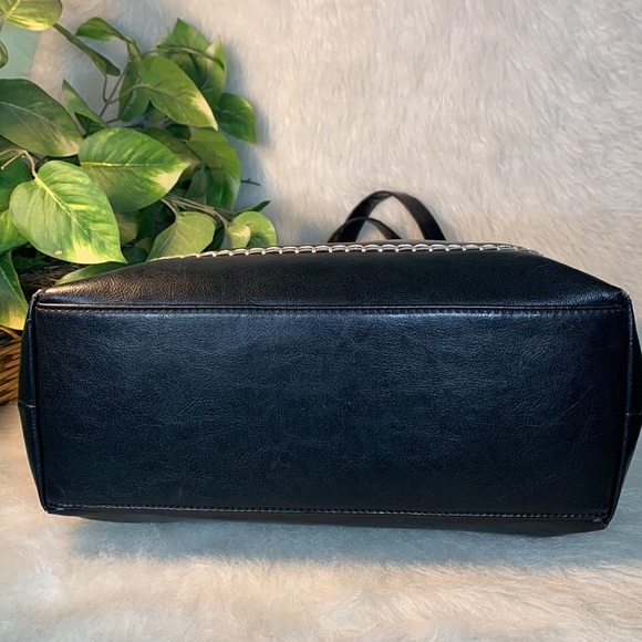 ELIM & PAUL Black Synthetic Leather Large Tote Shoulder Bag - Picture 6 of 12